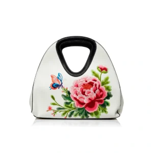 premium elegant artistic flower print mini handbag for women